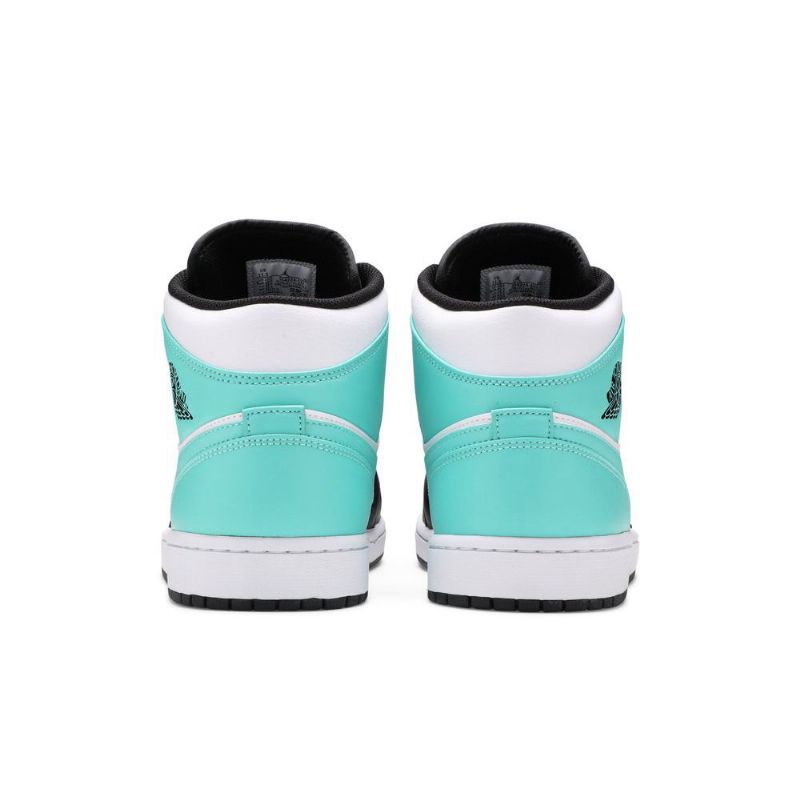 Air Jordan 1 Mid Hvid Sort Blå Sko Herre