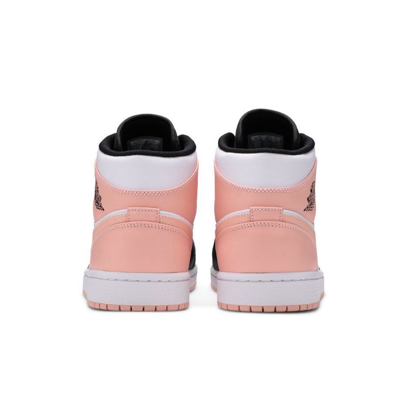 Air Jordan 1 Mid Hvid Sort Lyserød Sko Herre