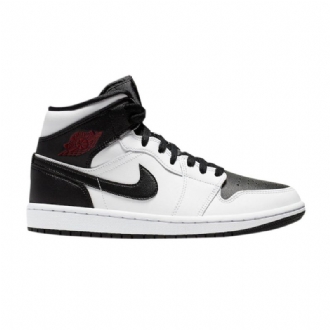 Air Jordan 1 Mid Hvid Sort Sko Dame