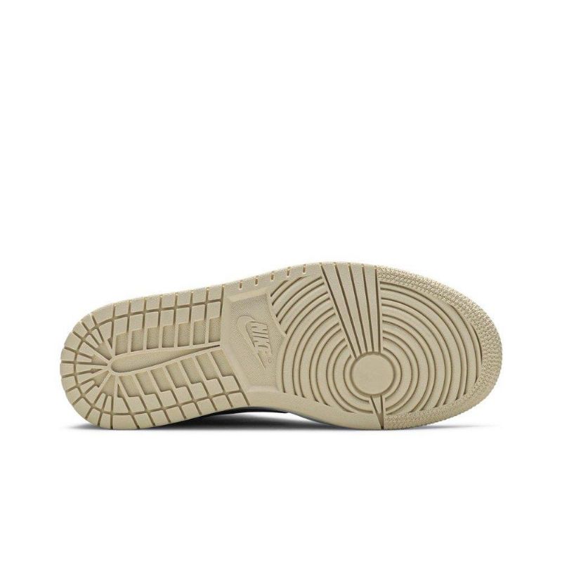 Air Jordan 1 Mid Khaki Sort Hvid Sko Dame