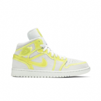 Air Jordan 1 Mid Lx Hvid Gul Sko Dame