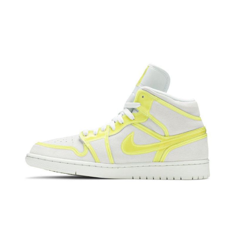 Air Jordan 1 Mid Lx Hvid Gul Sko Dame