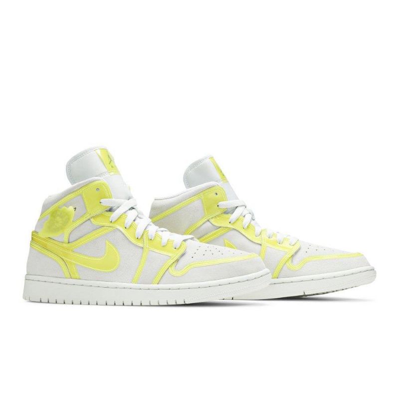 Air Jordan 1 Mid Lx Hvid Gul Sko Dame