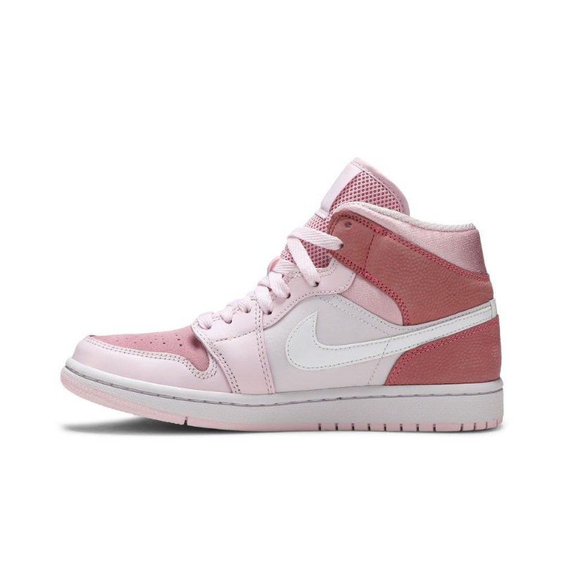 Air Jordan 1 Mid Lyserød Hvid Sko Dame