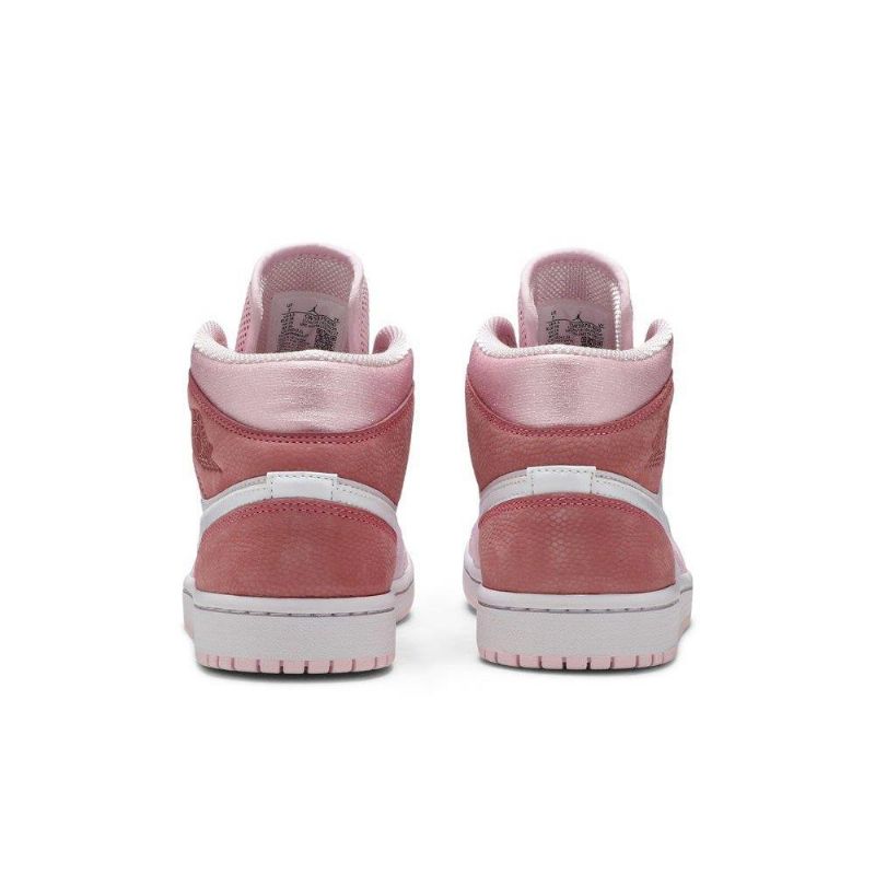 Air Jordan 1 Mid Lyserød Hvid Sko Dame