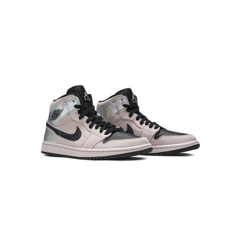 Air Jordan 1 Mid Lyserød Sort Flerfarvede Sko Dame