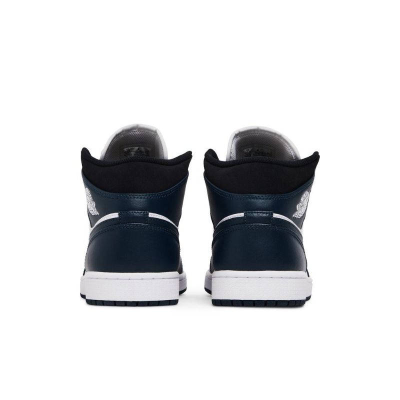 Air Jordan 1 Mid Marineblå Hvid Sort Sko Herre