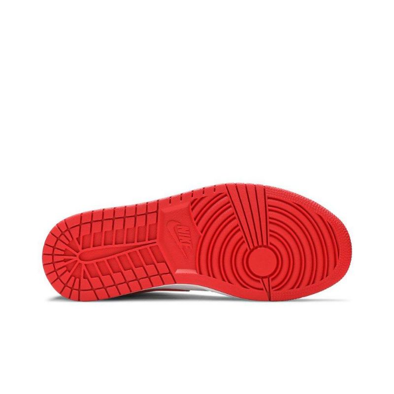 Air Jordan 1 Mid Marineblå Rød Hvid Sko Dame