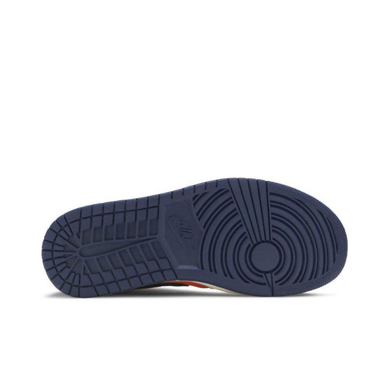 Air Jordan 1 Mid Orange Blå Sko Dame