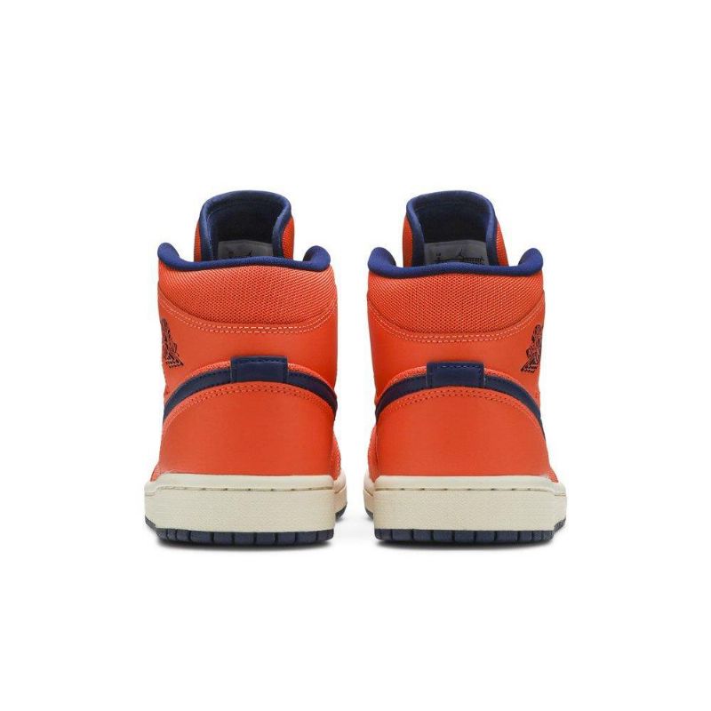 Air Jordan 1 Mid Orange Blå Sko Dame