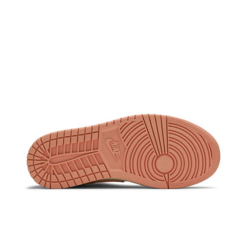 Air Jordan 1 Mid Orange Lyserød Khaki Sko Dame