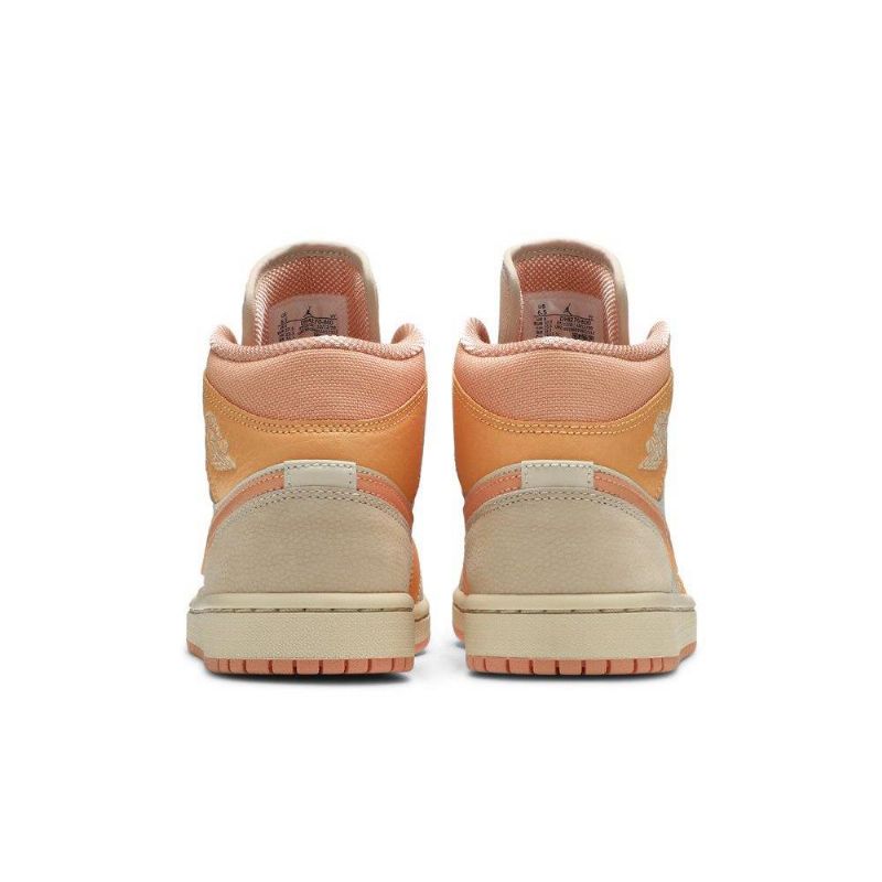 Air Jordan 1 Mid Orange Lyserød Khaki Sko Dame