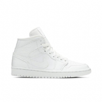 Air Jordan 1 Mid Patent Hvid Sko Dame