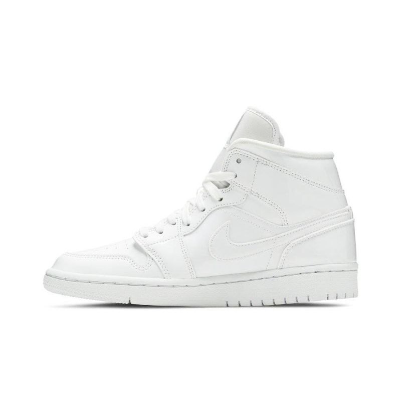 Air Jordan 1 Mid Patent Hvid Sko Dame