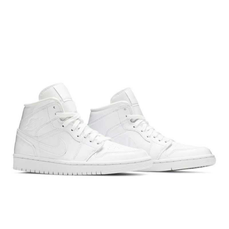 Air Jordan 1 Mid Patent Hvid Sko Dame