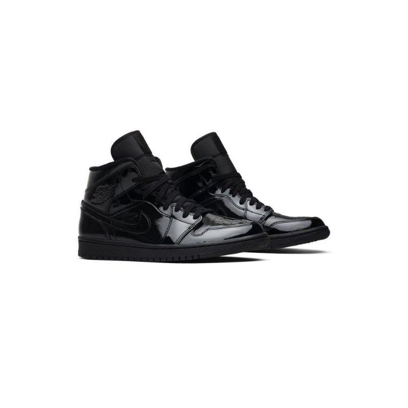 Air Jordan 1 Mid Patent Se Sort Sko Dame