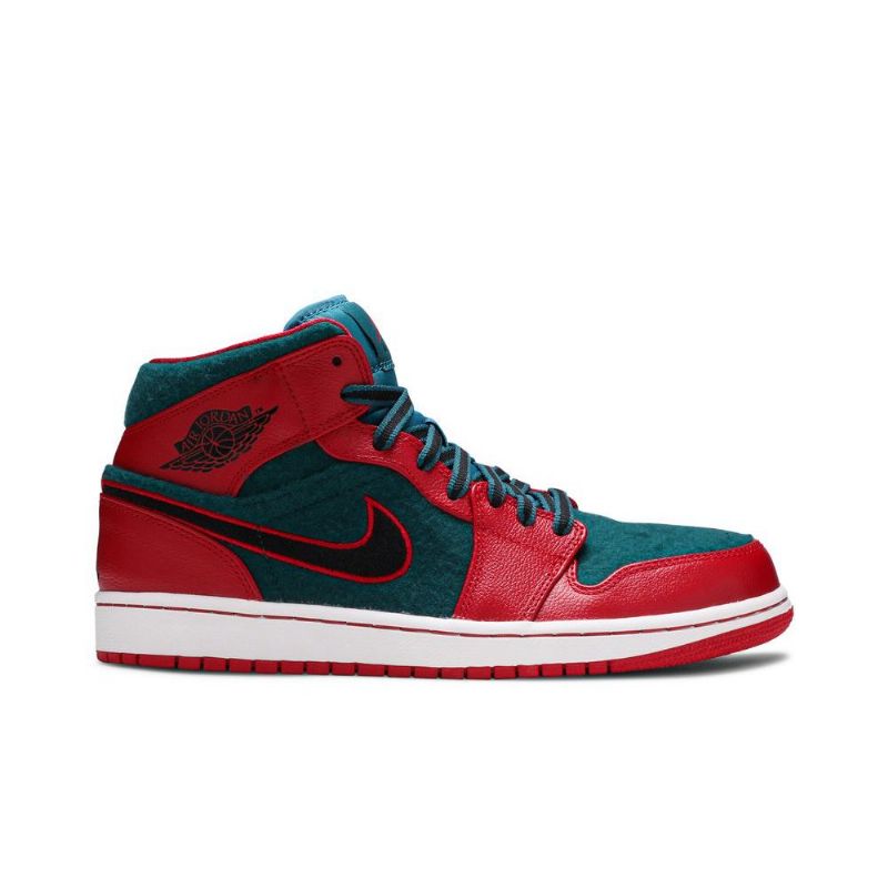 Air Jordan 1 Mid Rød Blå Sort Sko Herre