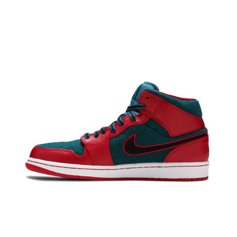 Air Jordan 1 Mid Rød Blå Sort Sko Herre