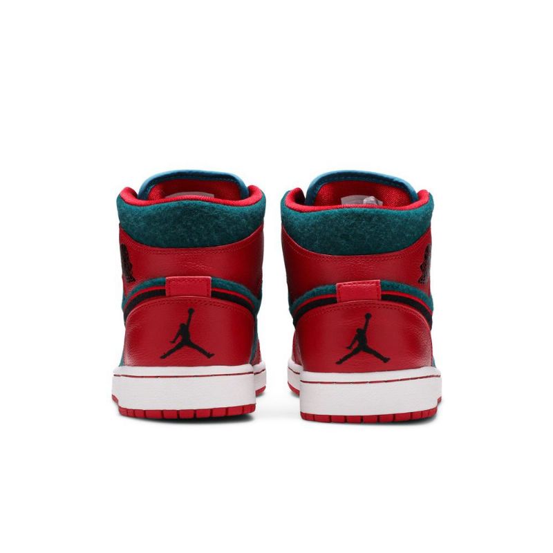 Air Jordan 1 Mid Rød Blå Sort Sko Herre