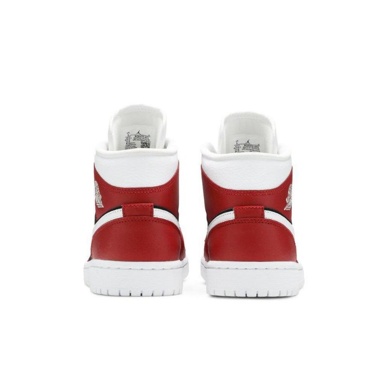Air Jordan 1 Mid Rød Hvid Sort Sko Dame