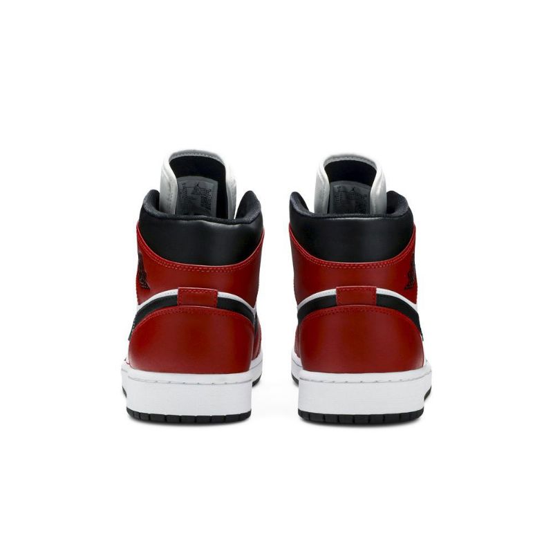 Air Jordan 1 Mid Rød Hvid Sort Sko Herre