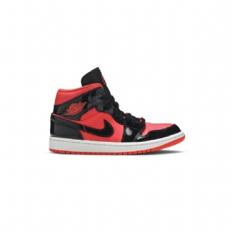 Air Jordan 1 Mid Rød Sort Sko Dame