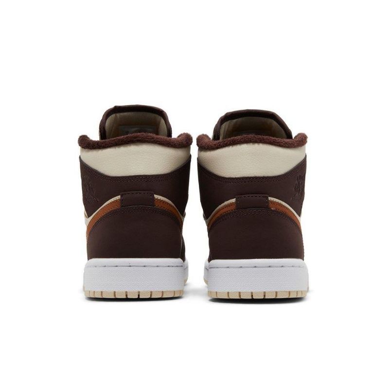 Air Jordan 1 Mid Se Beige Brun Sko Dame