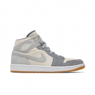 Air Jordan 1 Mid Se Beige Grå Sko Herre