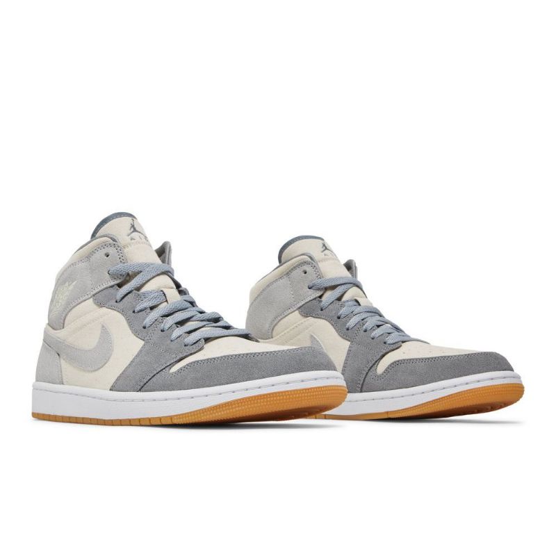 Air Jordan 1 Mid Se Beige Grå Sko Herre