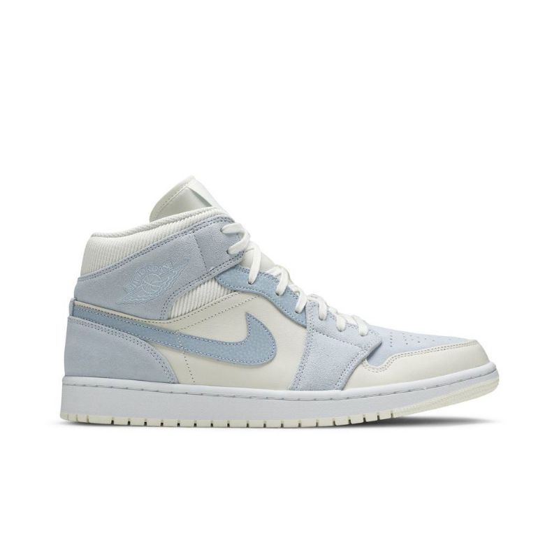 Air Jordan 1 Mid Se Blå Hvid Sko Herre