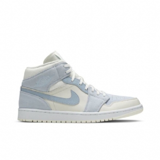 Air Jordan 1 Mid Se Blå Hvid Sko Herre