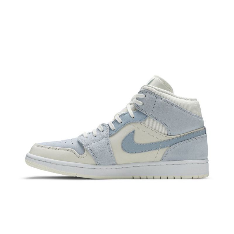 Air Jordan 1 Mid Se Blå Hvid Sko Herre