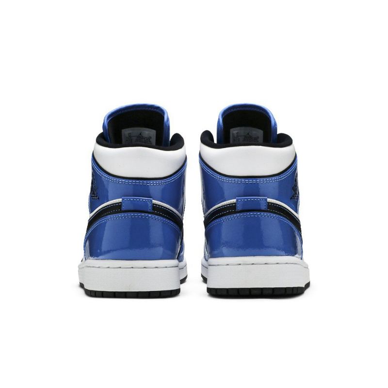 Air Jordan 1 Mid Se Blå Hvid Sort Sko Herre