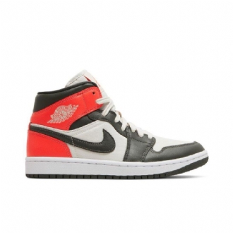 Air Jordan 1 Mid Se Brun Rød Hvid Sko Dame