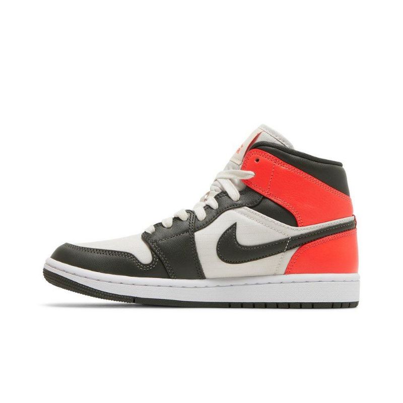 Air Jordan 1 Mid Se Brun Rød Hvid Sko Dame