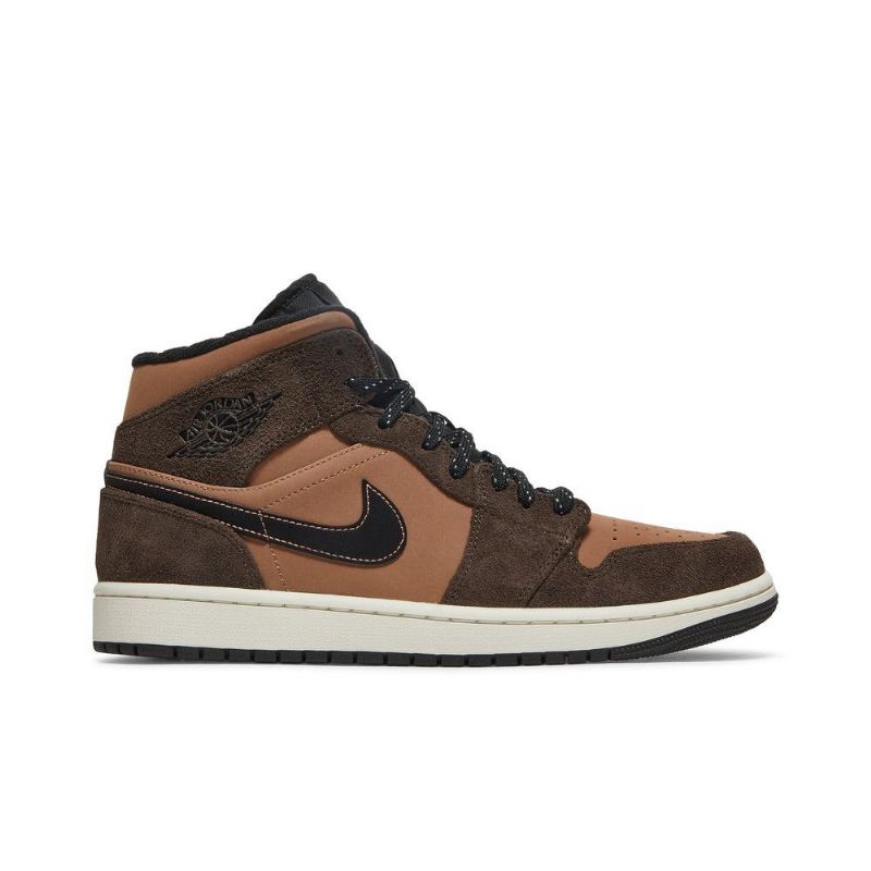 Air Jordan 1 Mid Se Brun Sort Sko Herre