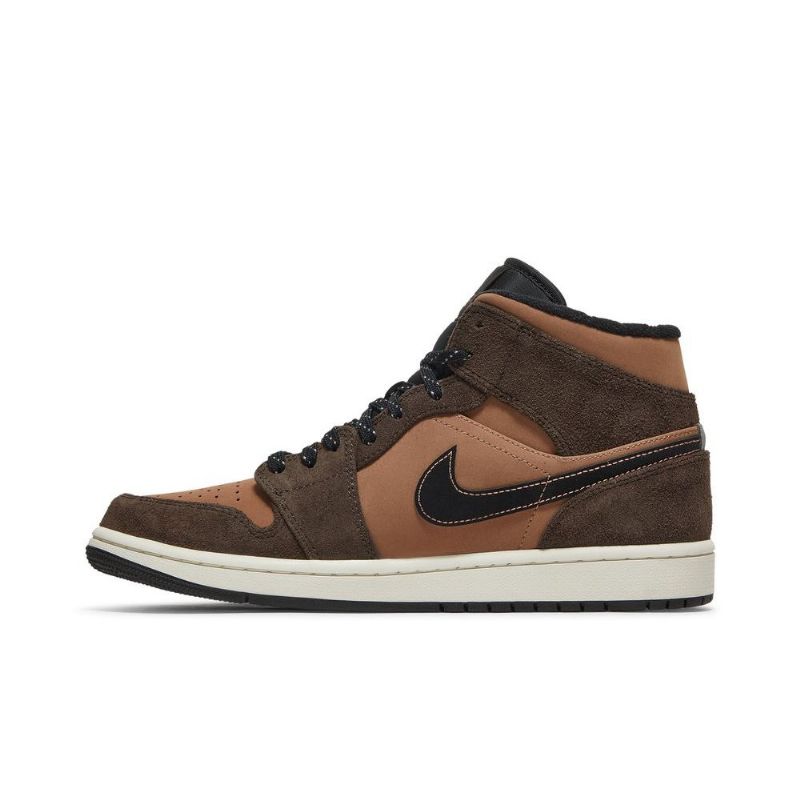 Air Jordan 1 Mid Se Brun Sort Sko Herre