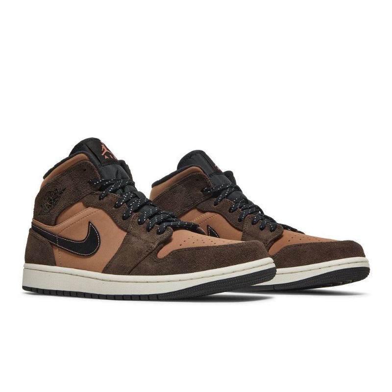 Air Jordan 1 Mid Se Brun Sort Sko Herre