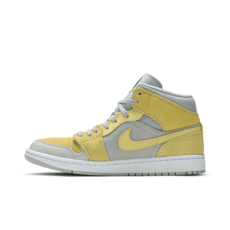 Air Jordan 1 Mid Se Grå Gul Sko Herre