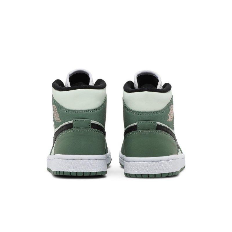 Air Jordan 1 Mid Se Grøn Sort Lyserød Sko Dame