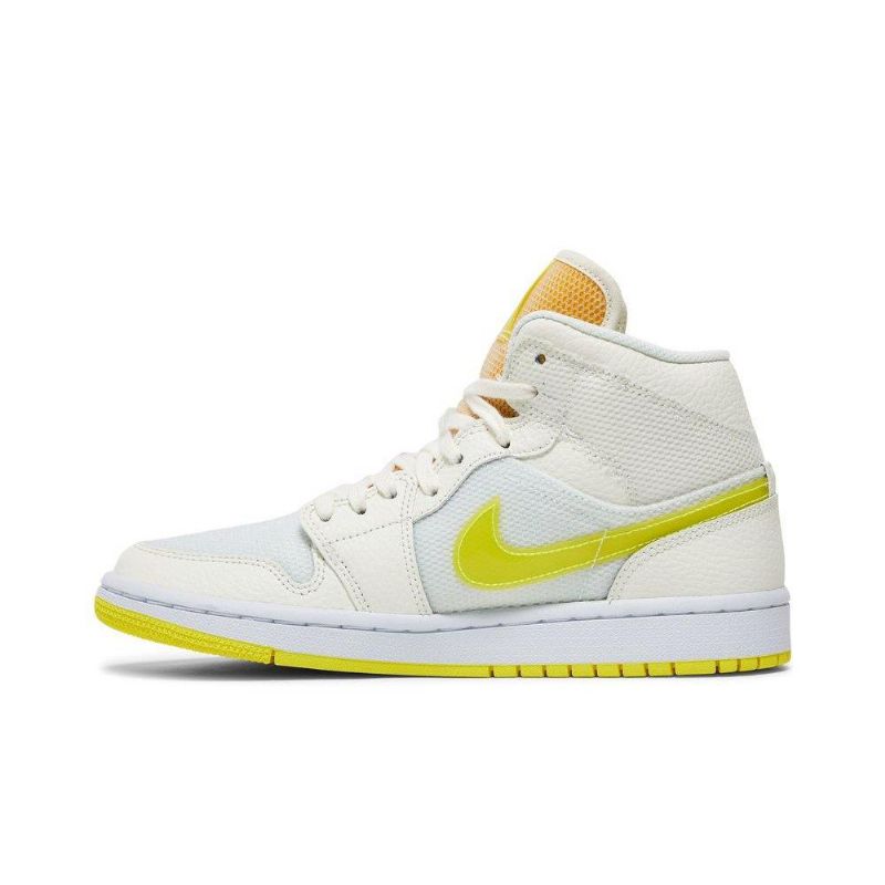 Air Jordan 1 Mid Se Gul Hvid Sko Dame