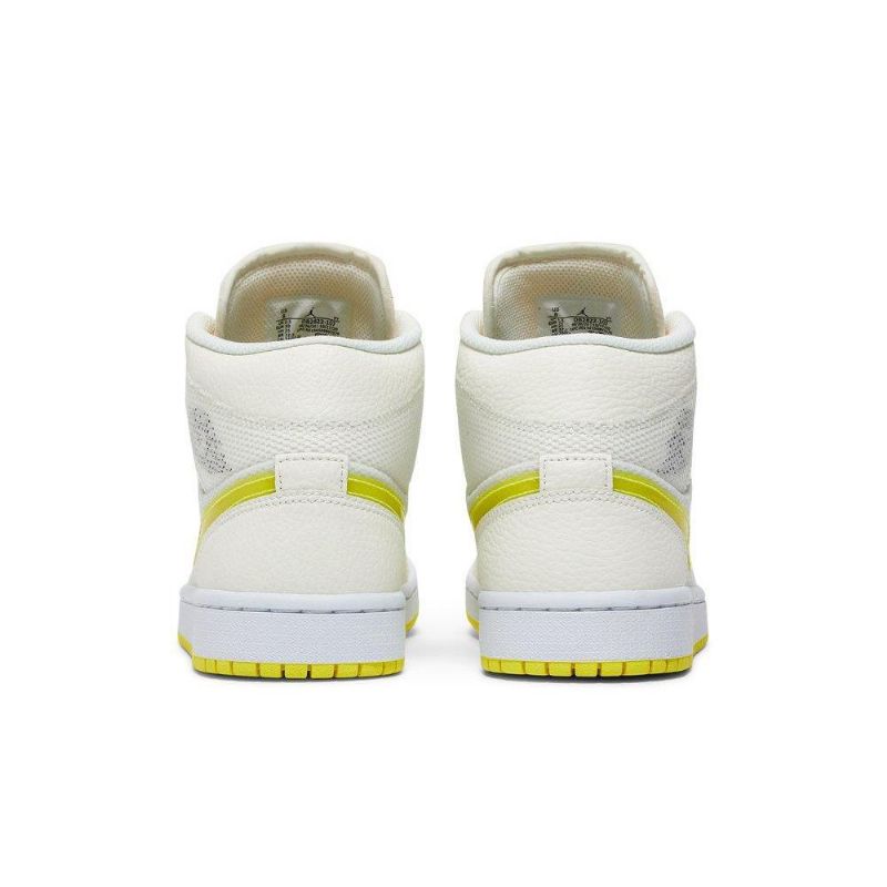 Air Jordan 1 Mid Se Gul Hvid Sko Dame