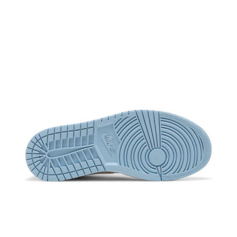 Air Jordan 1 Mid Se Hvid Brun Rød Blå Sko Dame