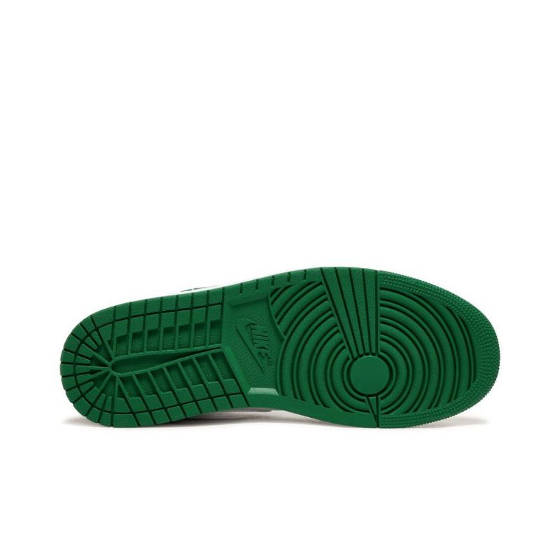 Air Jordan 1 Mid Se Hvid Grå Grøn Sko Herre