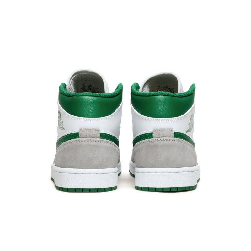 Air Jordan 1 Mid Se Hvid Grå Grøn Sko Herre