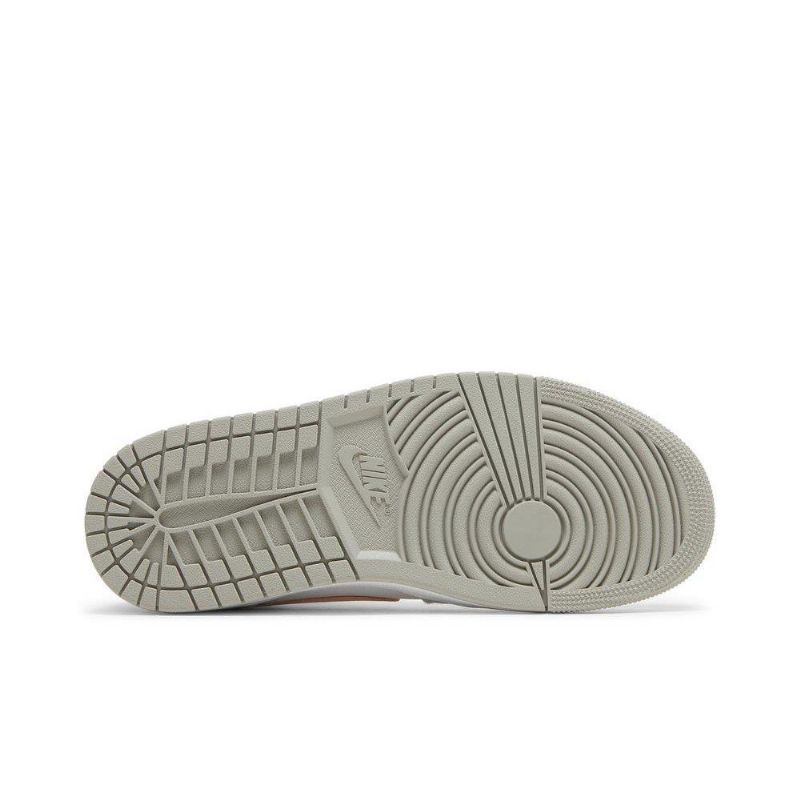 Air Jordan 1 Mid Se Hvid Grå Lyserød Sko Dame
