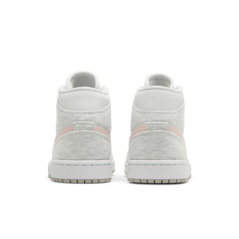 Air Jordan 1 Mid Se Hvid Grå Lyserød Sko Dame