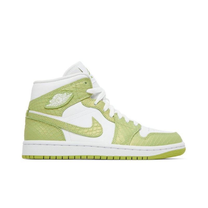 Air Jordan 1 Mid Se Hvid Grøn Sko Dame