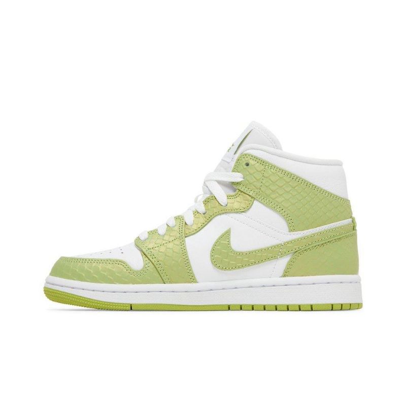 Air Jordan 1 Mid Se Hvid Grøn Sko Dame