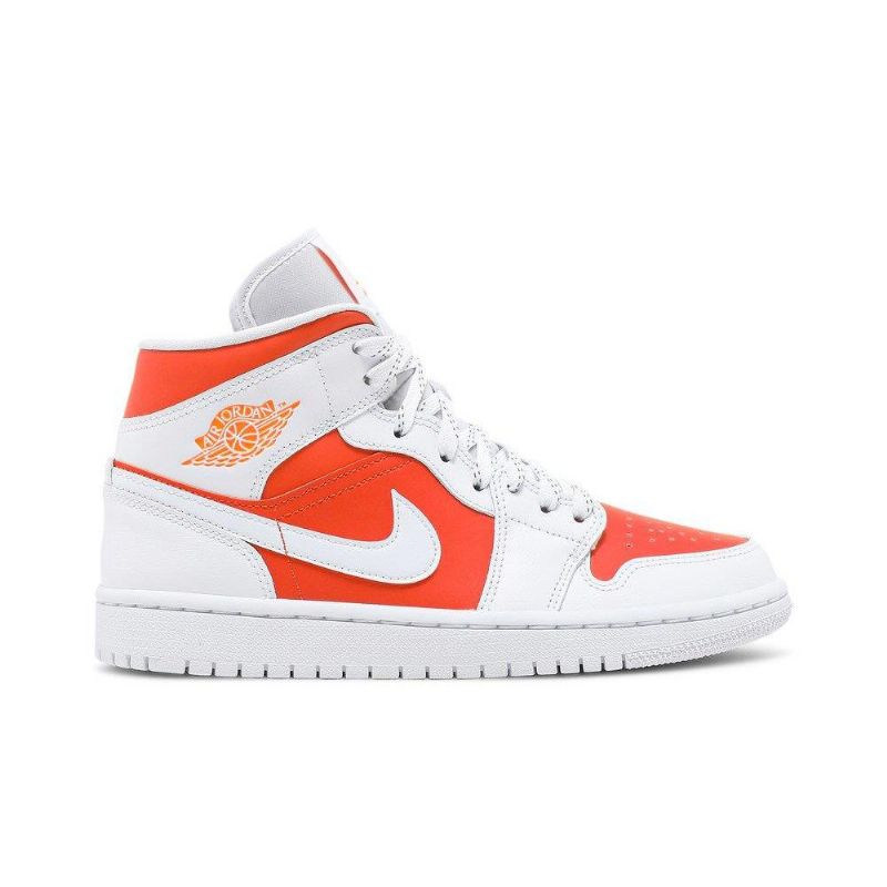 Air Jordan 1 Mid Se Hvid Orange Sko Dame